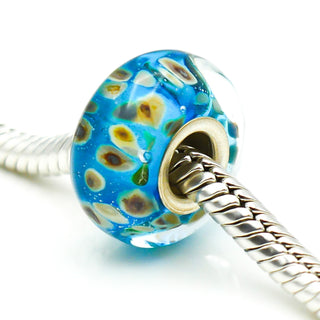 CHAMILIA Aqua Reef Murano Glass Charm With Sterling Silver Core