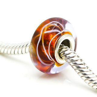 CHAMILIA Umbra Swirl Murano Glass Charm With Sterling Silver Core