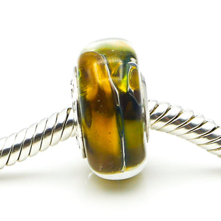 CHAMILIA 24K Gold Collection Royal Gold Murano Glass Charm With Sterling Silver Core