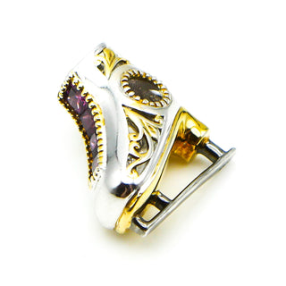 GEMS ON VOGUE Rhodolite Sterling Silver Skate Charm With 18K Gold Plating