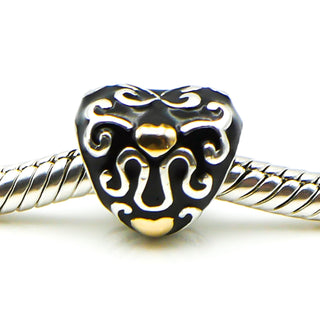 CHAMILIA Charm Heart and Soul Sterling Silver Charm With 14K Gold Hearts Accent