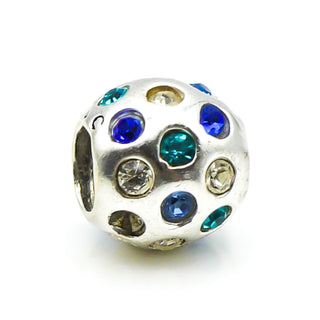 CHAMILIA Disco Sterling Silver Charm With Blue Swarovski Crystals