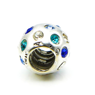 CHAMILIA Disco Sterling Silver Charm With Blue Swarovski Crystals