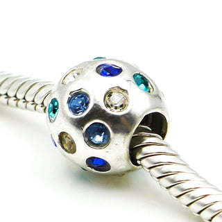 CHAMILIA Disco Sterling Silver Charm With Blue Swarovski Crystals