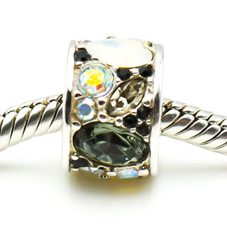 CHAMILIA Mosaic Black & White Swarovski Crystals Sterling Silver Charm