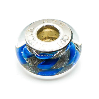 CHAMILIA Blue Dusk Murano Glass Bead With Sterling Silver Core