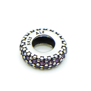 PANDORA Inspiration Within Sterling Silver Spacer With Purple CZ