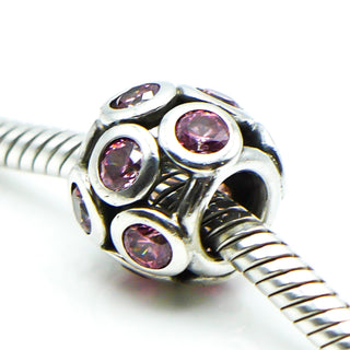 PANDORA Whimsical Lights Sterling Silver Charm With Salmon Zirconia