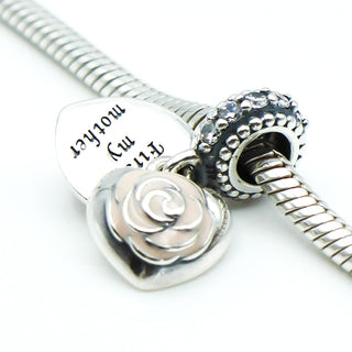 PANDORA Mother's Rose Sterling Silver Dangle Charm