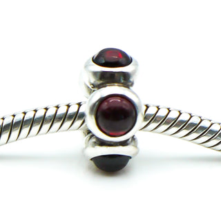 PANDORA Garnet Cabochon Sterling Silver Spacer Charm