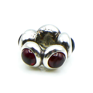 PANDORA Garnet Cabochon Sterling Silver Spacer Charm