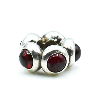 PANDORA Garnet Cabochon Sterling Silver Spacer Charm