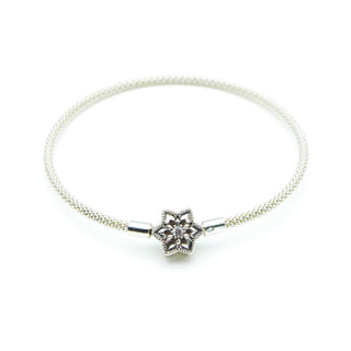Pandora Bright Snowflake Sterling Silver Mesh Bracelet