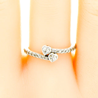 PANDORA Forever Hearts Size 7.5 (56) Sterling Silver Ring With Clear Zirconia