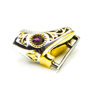GEMS ON VOGUE Rhodolite Sterling Silver Skate Charm With 18K Gold Plating