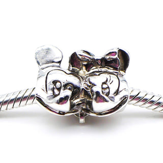 CHAMILIA Disney Mickie And Minnie Mouse Sterling Silver Dangle Charm