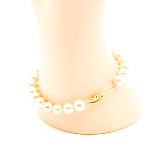 Pink Akoya Pearl Bracelet 7.5 Inches With 14K Gold Clasp