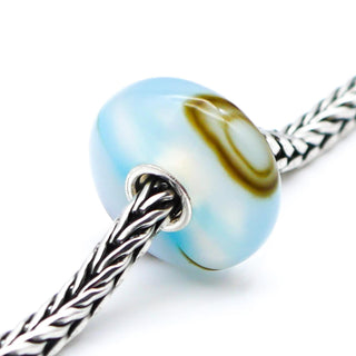 TROLLBEADS Turquoise Striped Agate Gemstone Bead Sterling Silver Core Charm