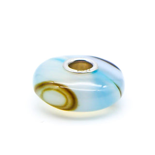 TROLLBEADS Turquoise Striped Agate Gemstone Bead Sterling Silver Core Charm