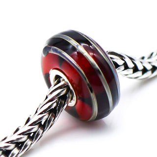 TROLLBEADS Golden Thread Brown Glass Bead Sterling Silver Core Charm