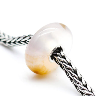 TROLLBEADS Pink Striped Agate Gemstone Bead Sterling Silver Core Charm