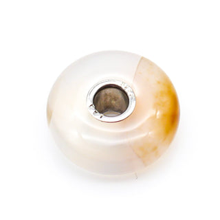 TROLLBEADS Pink Striped Agate Gemstone Bead Sterling Silver Core Charm