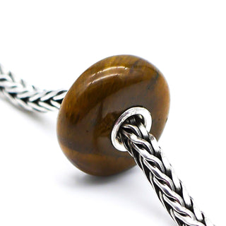 TROLLBEADS Tiger Eye Gemstone Bead Sterling Silver Core Charm