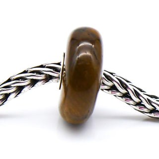TROLLBEADS Tiger Eye Gemstone Bead Sterling Silver Core Charm