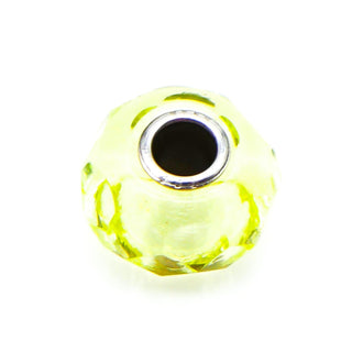 TROLLBEADS Green Prism Glass Bead Sterling Silver Core Charm
