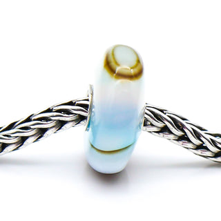 TROLLBEADS Turquoise Striped Agate Gemstone Bead Sterling Silver Core Charm
