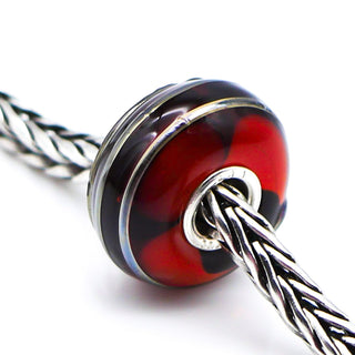 TROLLBEADS Golden Thread Brown Glass Bead Sterling Silver Core Charm