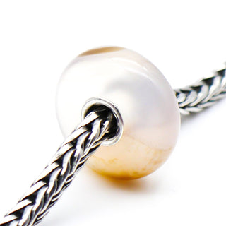 TROLLBEADS Pink Striped Agate Gemstone Bead Sterling Silver Core Charm
