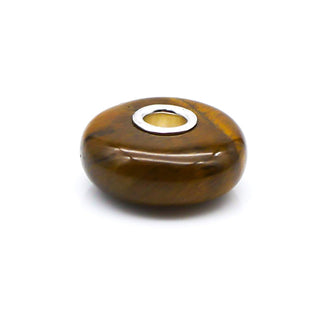 TROLLBEADS Tiger Eye Gemstone Bead Sterling Silver Core Charm