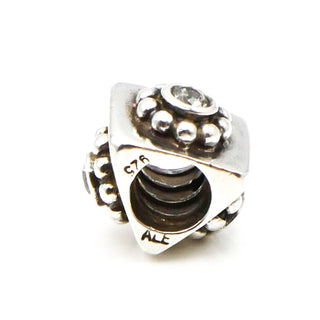 PANDORA RARE Sterling Silver Charm With Clear CZ