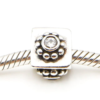 PANDORA RARE Sterling Silver Charm With Clear CZ