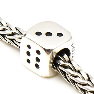 TROLLBEADS Dice Bead Sterling Silver Charm