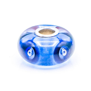 TROLLBEADS Clear Blue Bubbles Glass Bead Sterling Silver Charm