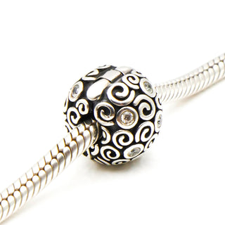 PANDORA Abstract Swirls Clear Cubic Zirconia Sterling Silver Clip Charm