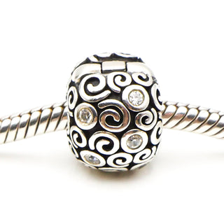 PANDORA Abstract Swirls Clear Cubic Zirconia Sterling Silver Clip Charm