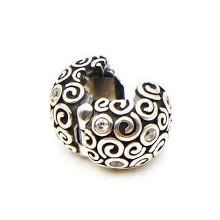 PANDORA Abstract Swirls Clear Cubic Zirconia Sterling Silver Clip Charm