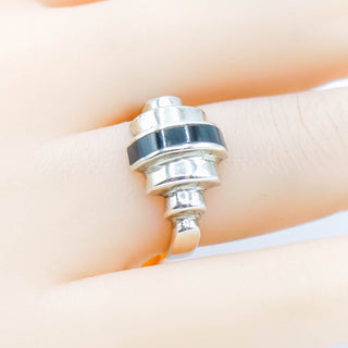 Sterling Silver Black Onyx Ring Size 7