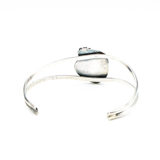 Vintage 6.3-Inch Sterling Silver Navajo Malachite Cuff Bracelet