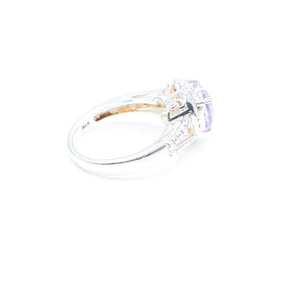 Sterling Silver Amethyst Heart Ring Size 7