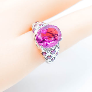 Sterling Silver African Lilac Quartz Garnet Ring Size 5