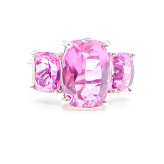 Sterling Silver African Lilac Quartz Triplet Gemstone Ring Size 8