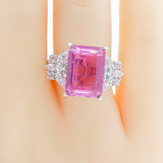 Sterling Silver African Lilac Quartz Butterfly Ring Size 8