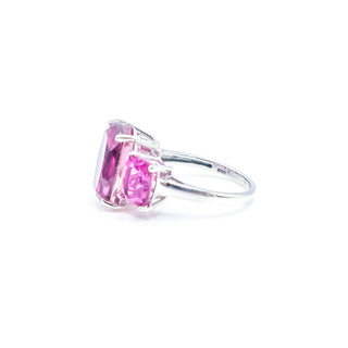 Sterling Silver African Lilac Quartz Triplet Gemstone Ring Size 8