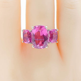 Sterling Silver African Lilac Quartz Triplet Gemstone Ring Size 8