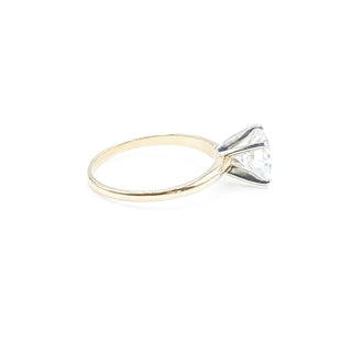 14k Gold Zircon Solitaire Engagement Ring Size 7.5