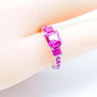 Sterling Silver Ruby and Pink Sapphire Ring Size 5